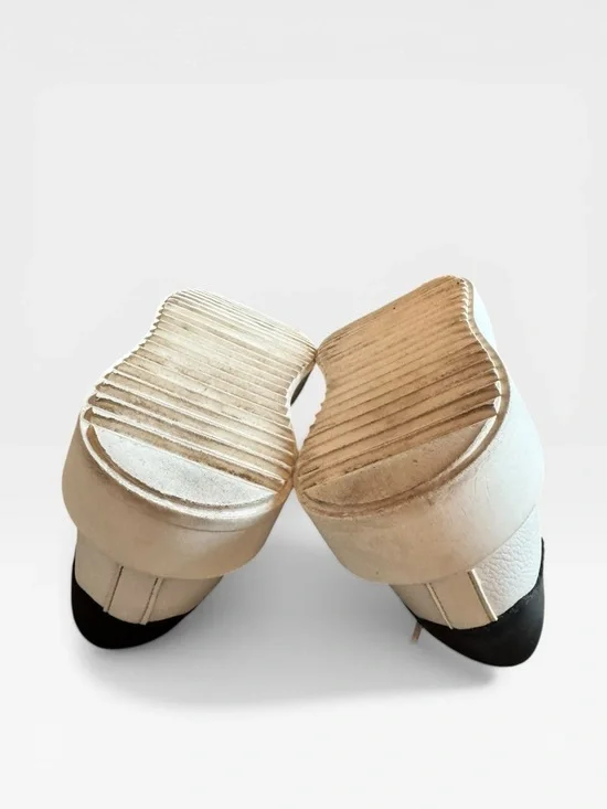 Steve Madden Catcher White Platform Lace up Sneaker  Black Heel Accent Sz 7.5 - Picture 10 of 10